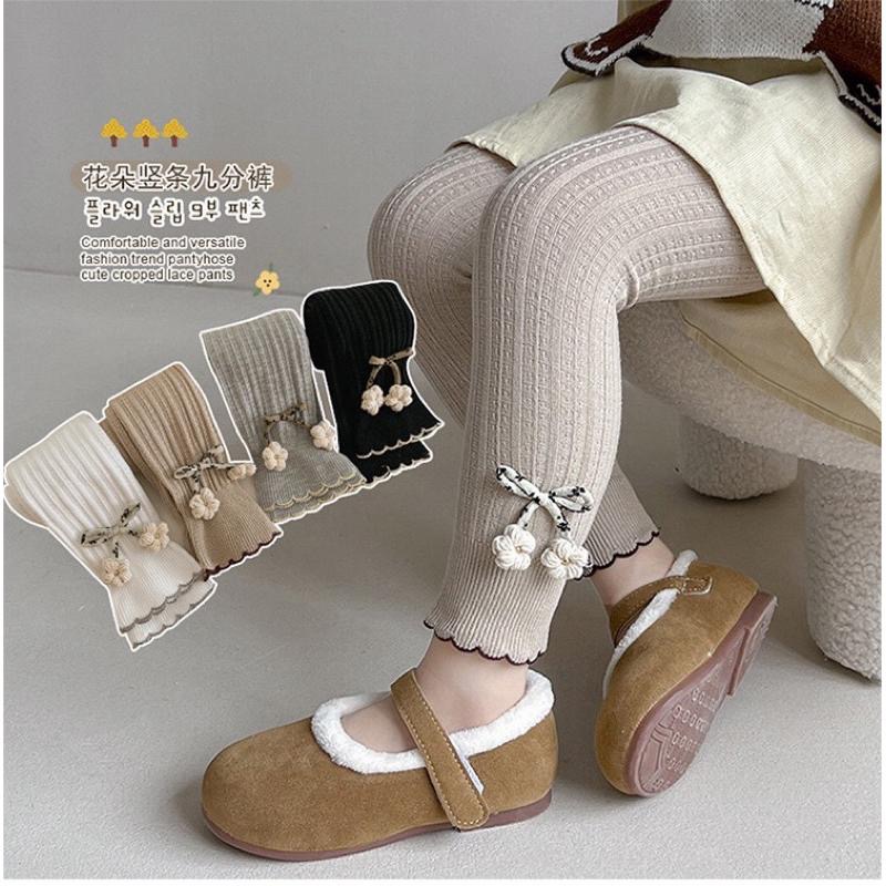 ❤️現貨促銷❤️台灣出貨 春秋新款 女童蝴蝶結小花 打底褲 九分褲 百搭 免運費 台灣出貨 隔日到貨 快速出貨-細節圖9