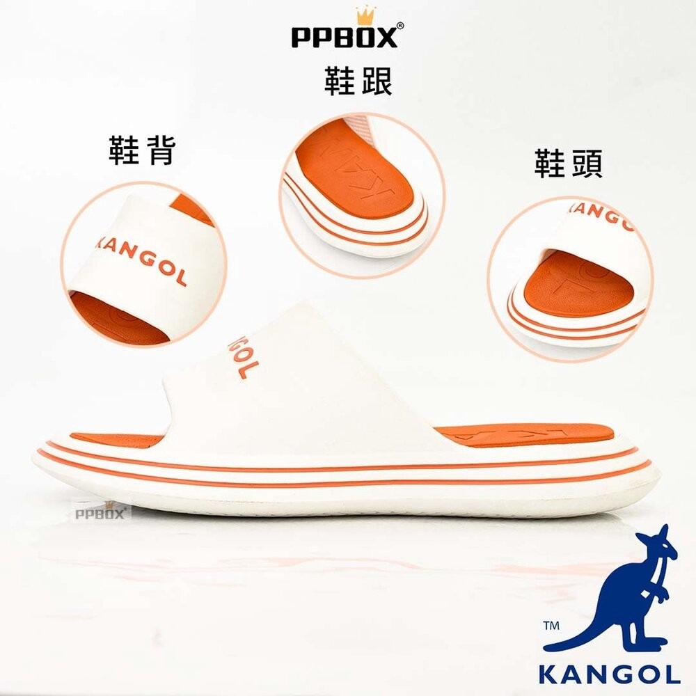 KANGOL 立體文字 鞋邊條紋 拖鞋【62251621】-細節圖5