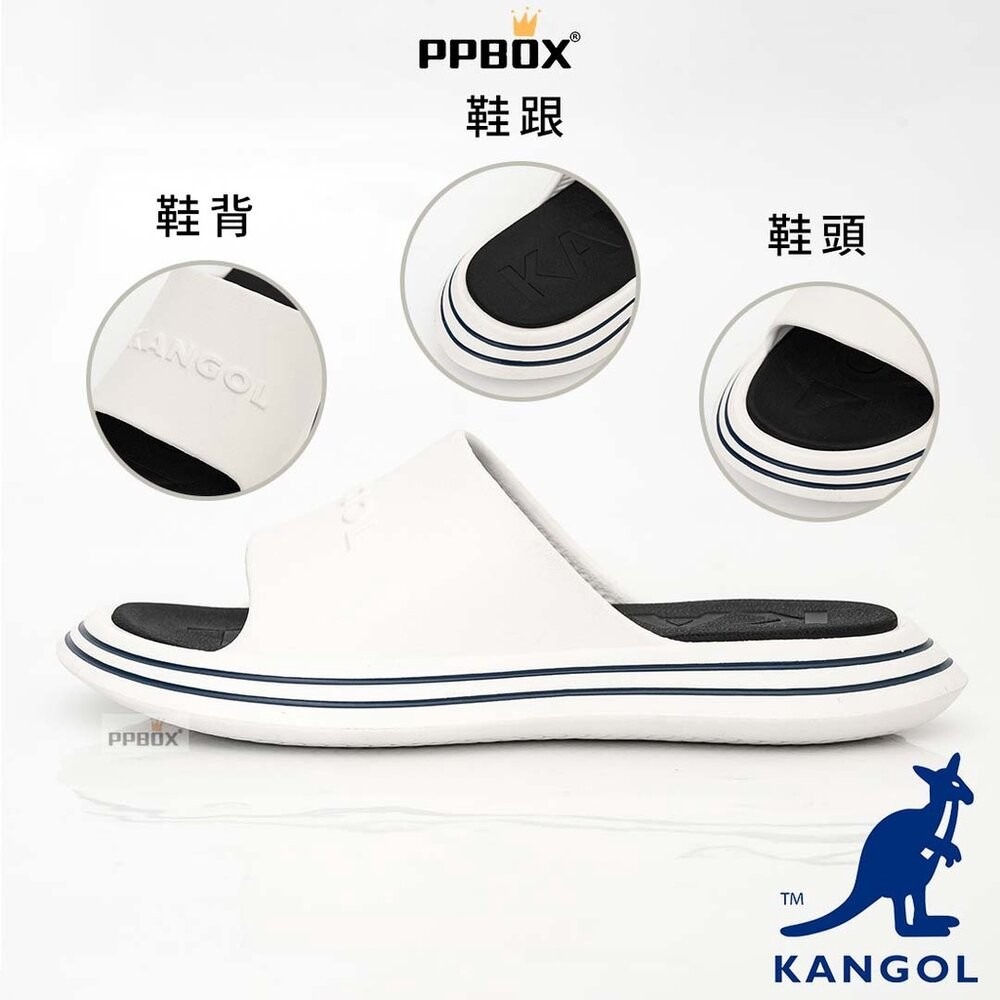 KANGOL 立體文字 鞋邊條紋 拖鞋【62251621】-細節圖7