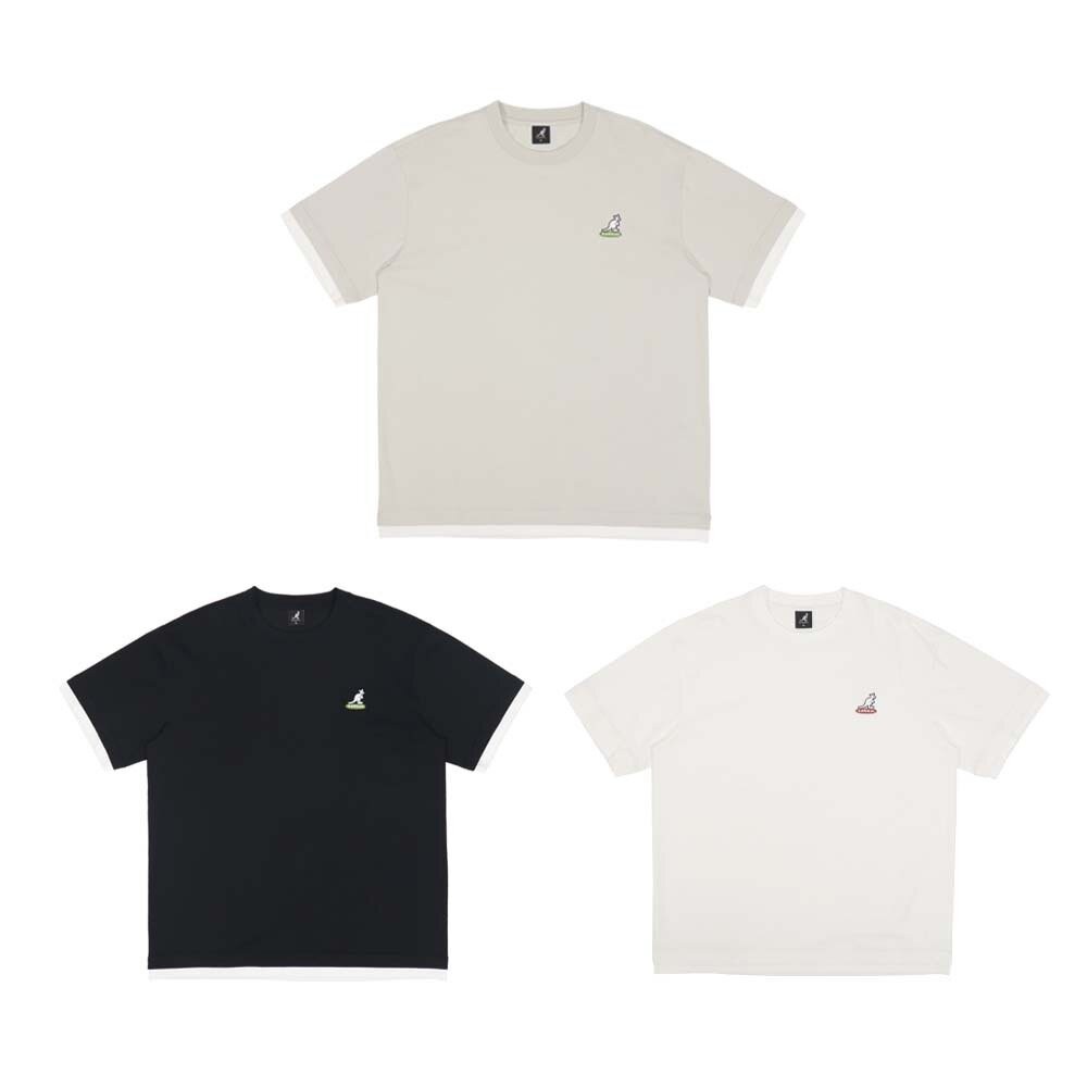 KANGOL 假兩件 刺繡LOGO短T 衣服 [65258020]-細節圖2