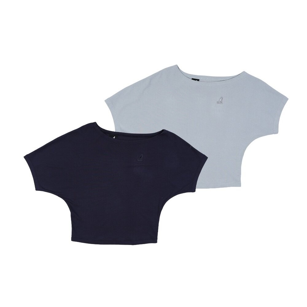 KANGOL 寬船領斜露肩短T 衣服 [66221006]-細節圖2