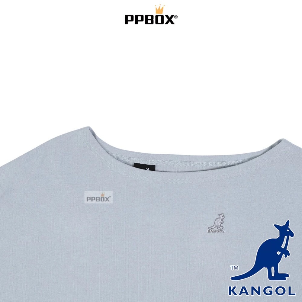 KANGOL 寬船領斜露肩短T 衣服 [66221006]-細節圖3
