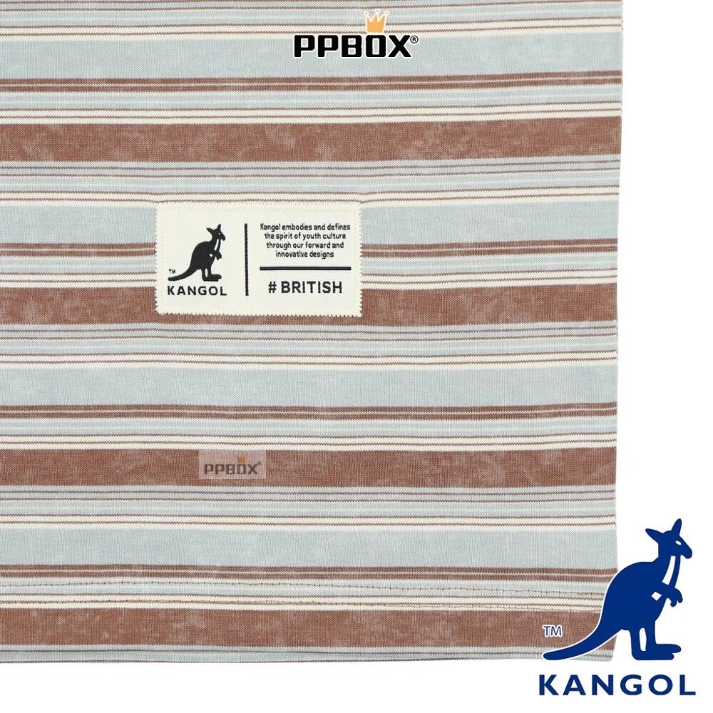 KANGOL 布標條紋短T 衣服 [66251018]-細節圖2