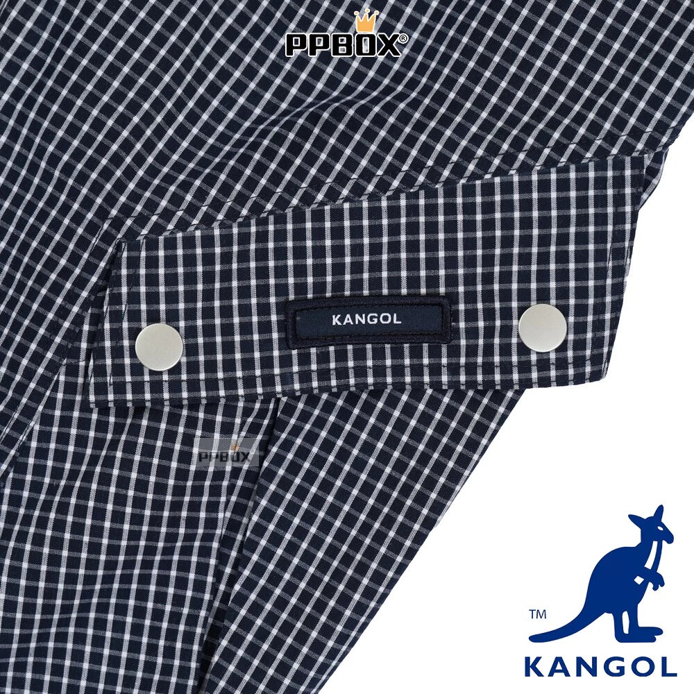 KANGOL 格紋 素色工裝長褲 系列 彎刀褲 衣服-細節圖5