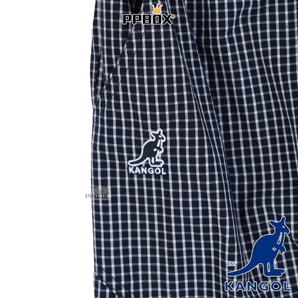 KANGOL 格紋 素色工裝長褲 系列 彎刀褲 衣服-細節圖7