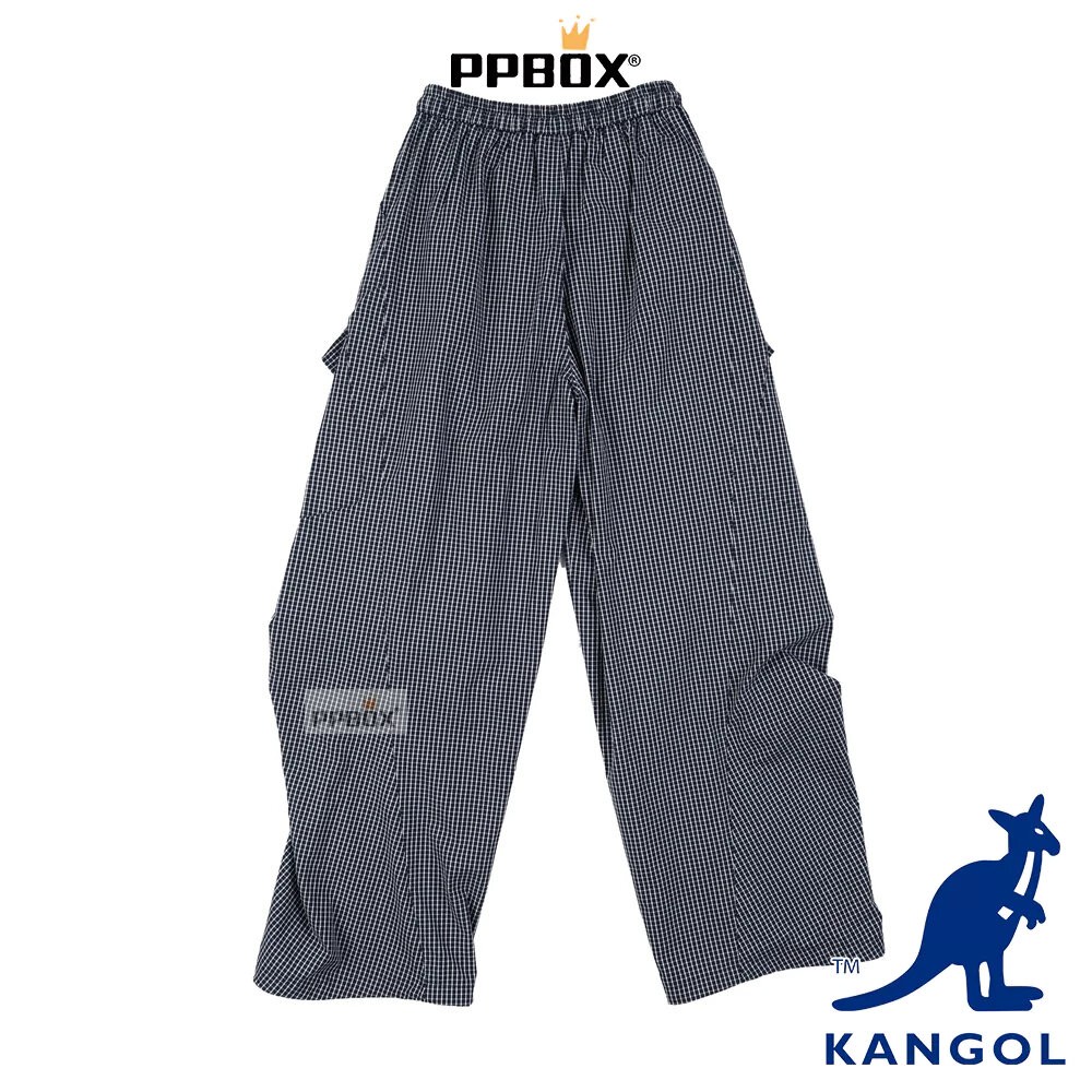 KANGOL 格紋 素色工裝長褲 系列 彎刀褲 衣服-細節圖8