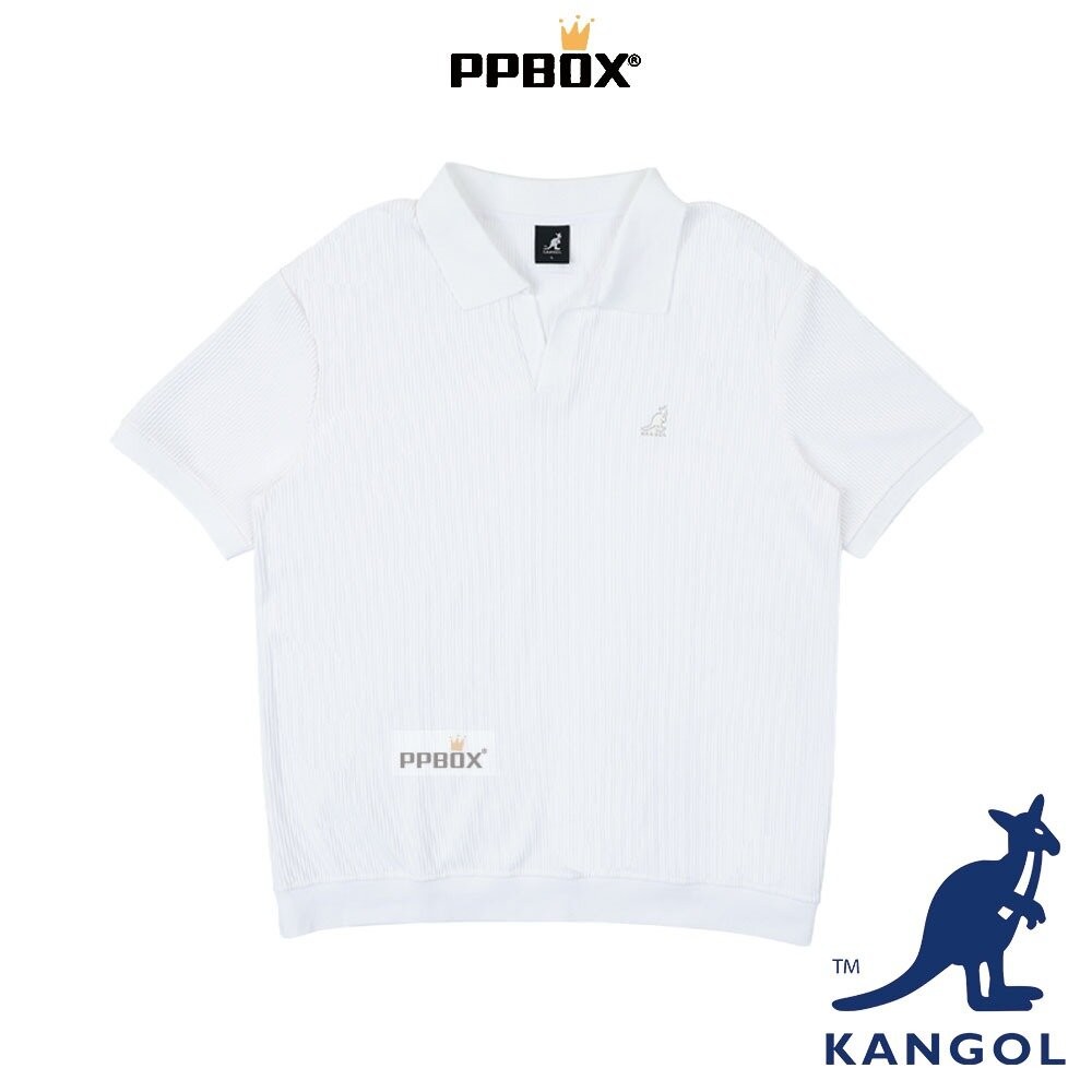 束條紋理POLO衫_白