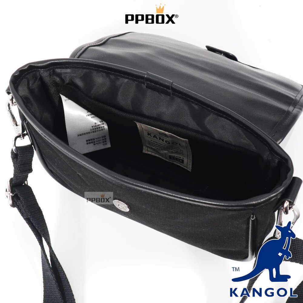 KANGOL 帆布前掀側背包 附背帶 包包 [65228701]-細節圖3
