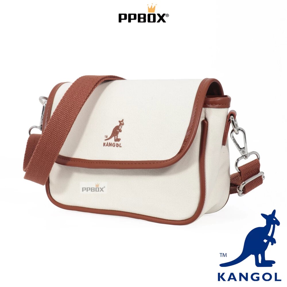 KANGOL 帆布前掀側背包 附背帶 包包 [65228701]-細節圖8