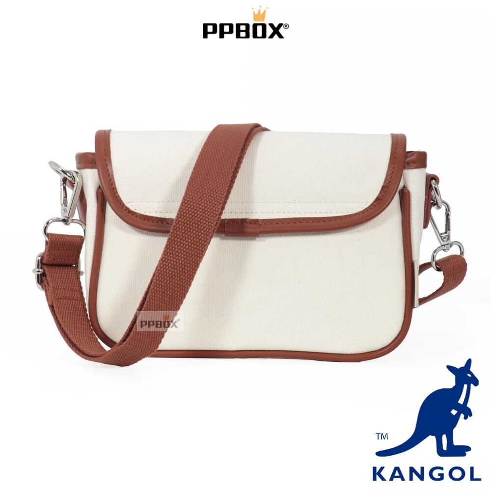KANGOL 帆布前掀側背包 附背帶 包包 [65228701]-細節圖9