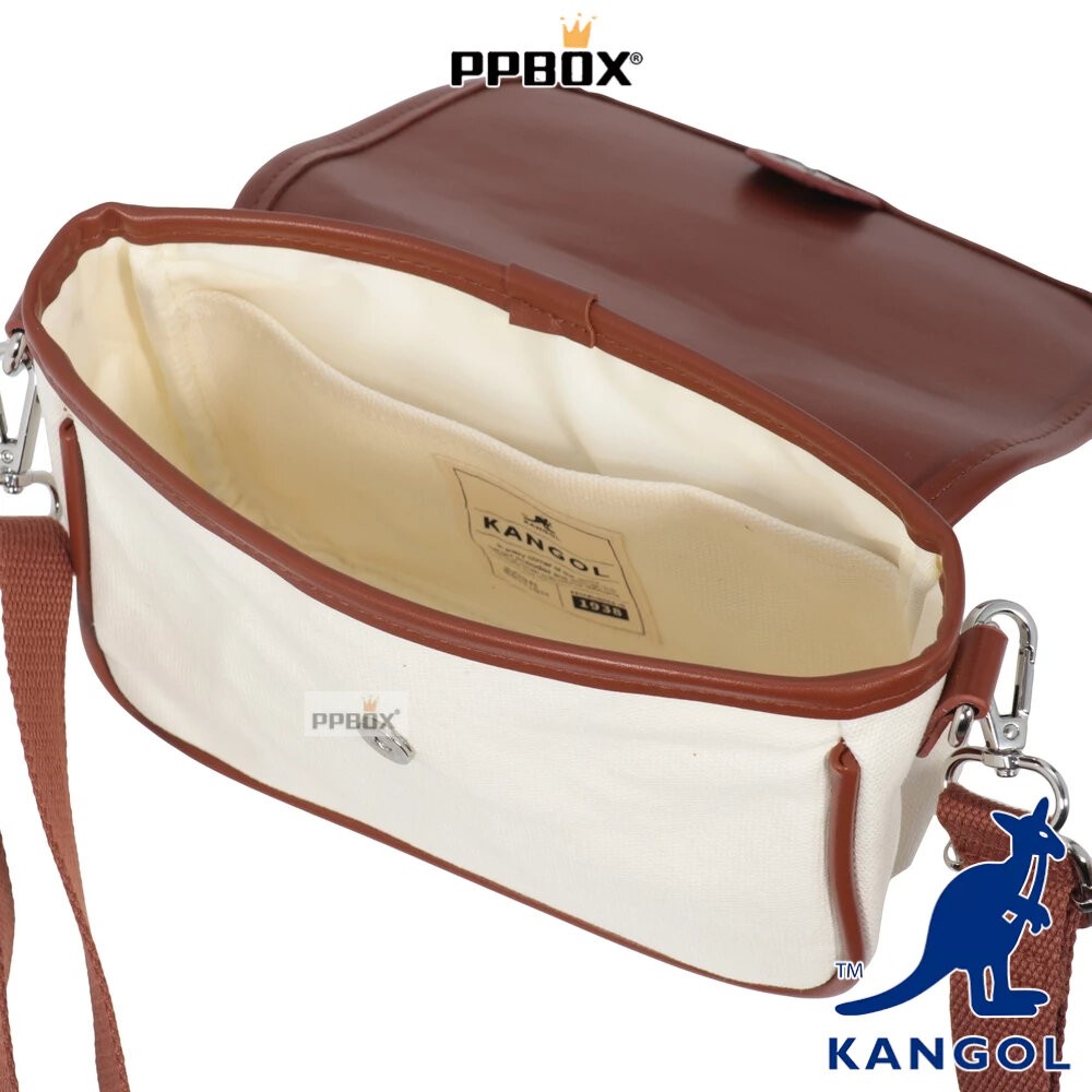 KANGOL 帆布前掀側背包 附背帶 包包 [65228701]-細節圖10