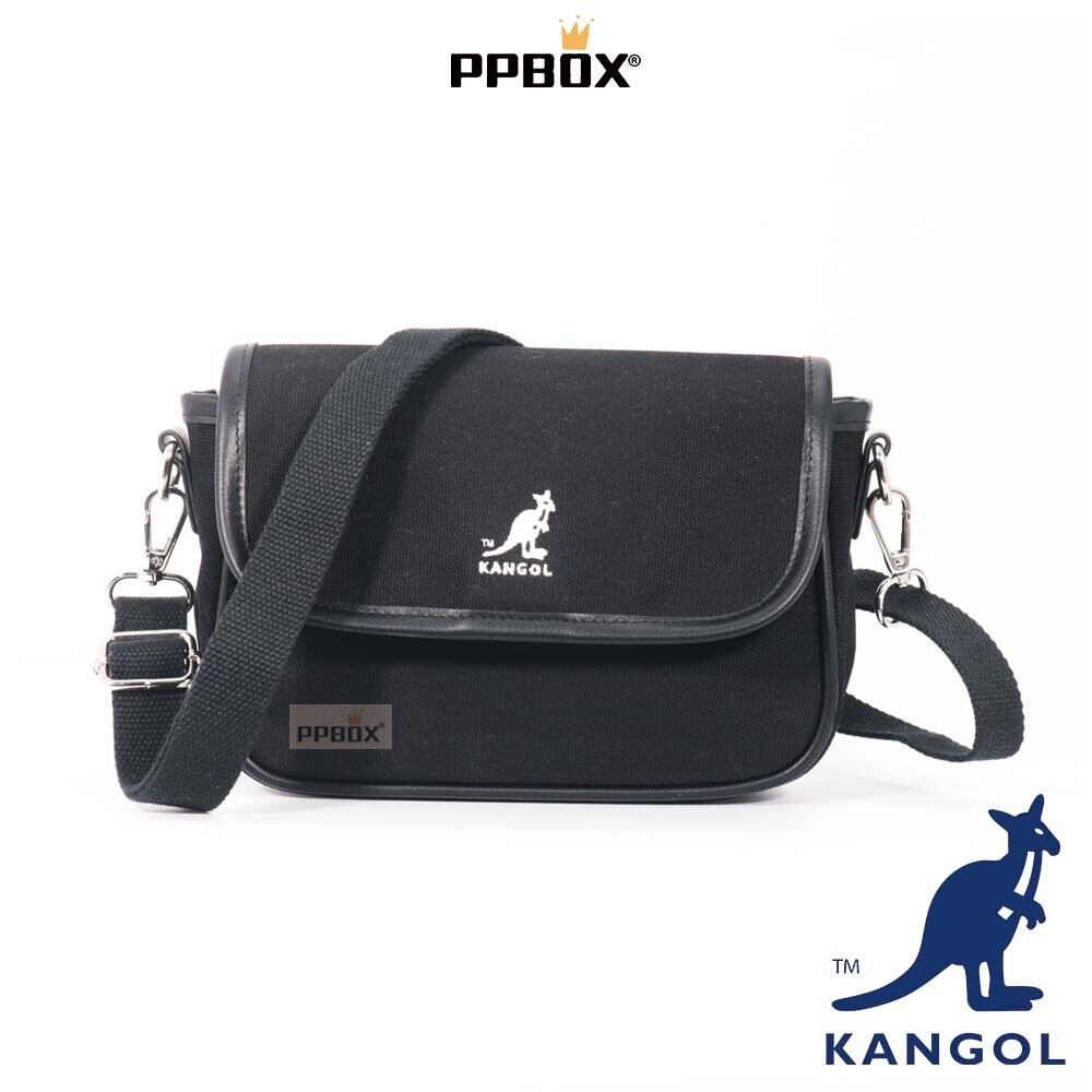 KANGOL 帆布前掀側背包 附背帶 包包 [65228701]-規格圖11