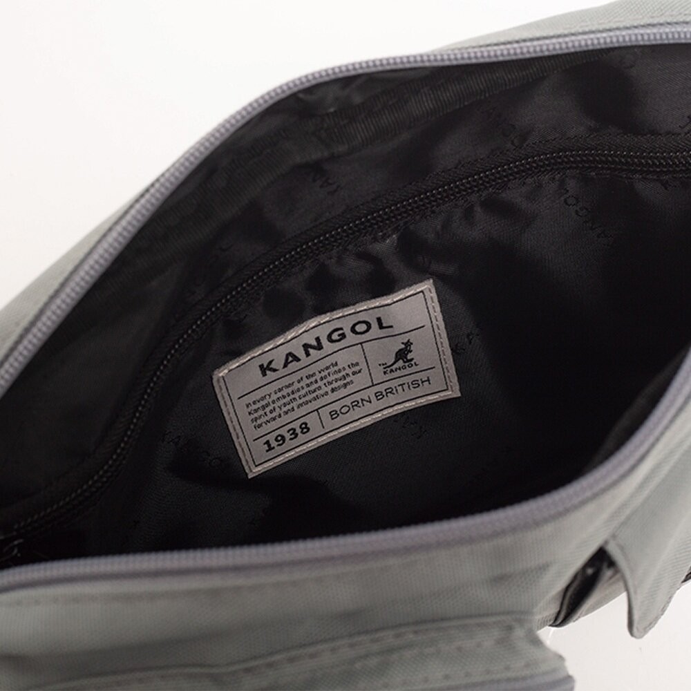 KANGOL 雙口袋 工裝風斜背包 附背帶 包包 【65551704】-細節圖4