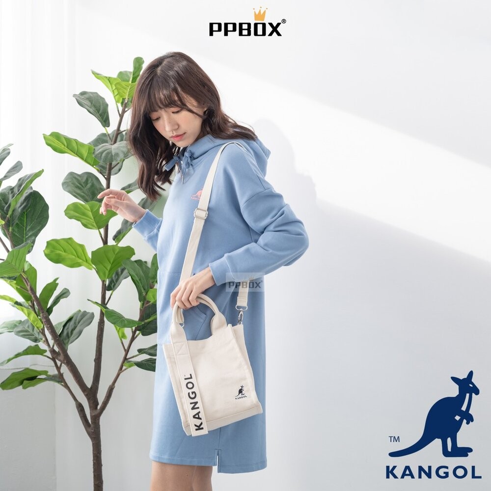 KANGOL 帆布斜背包 小方包 附背帶 【61551711】-細節圖4