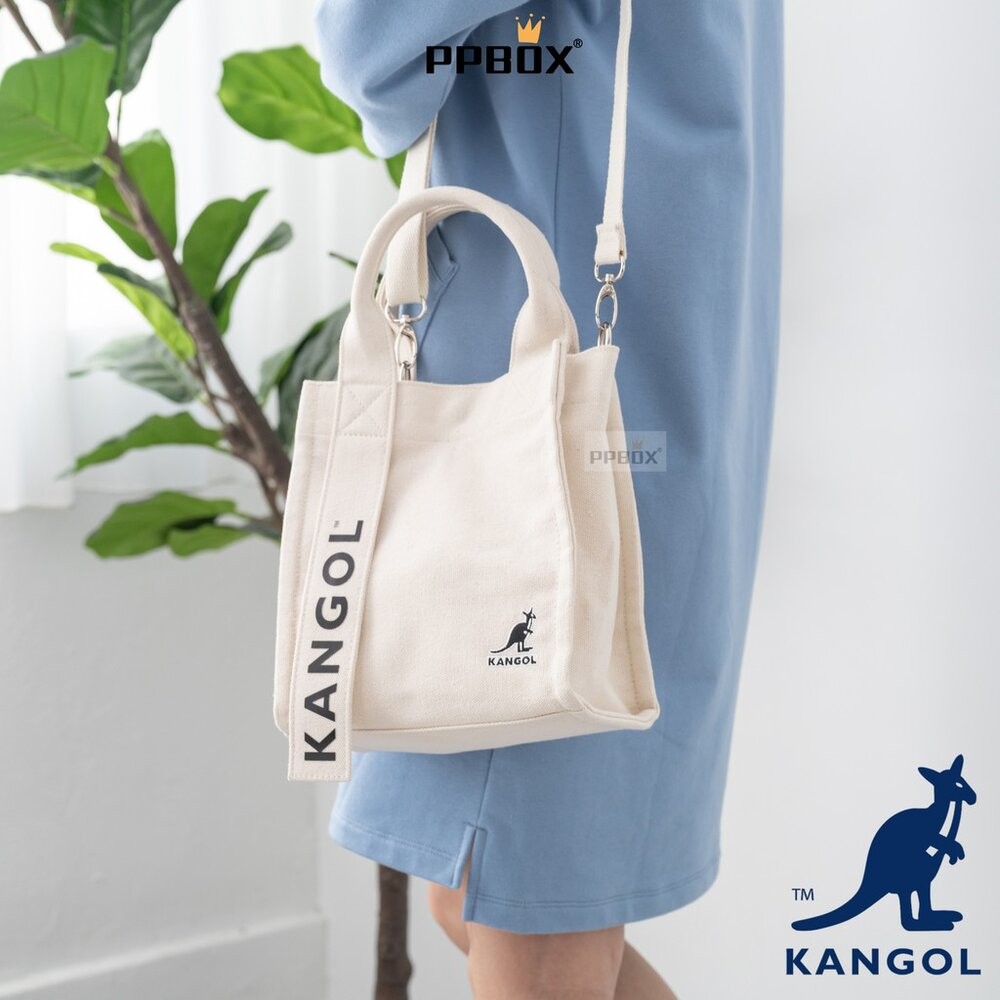 KANGOL 帆布斜背包 小方包 附背帶 【61551711】-細節圖5