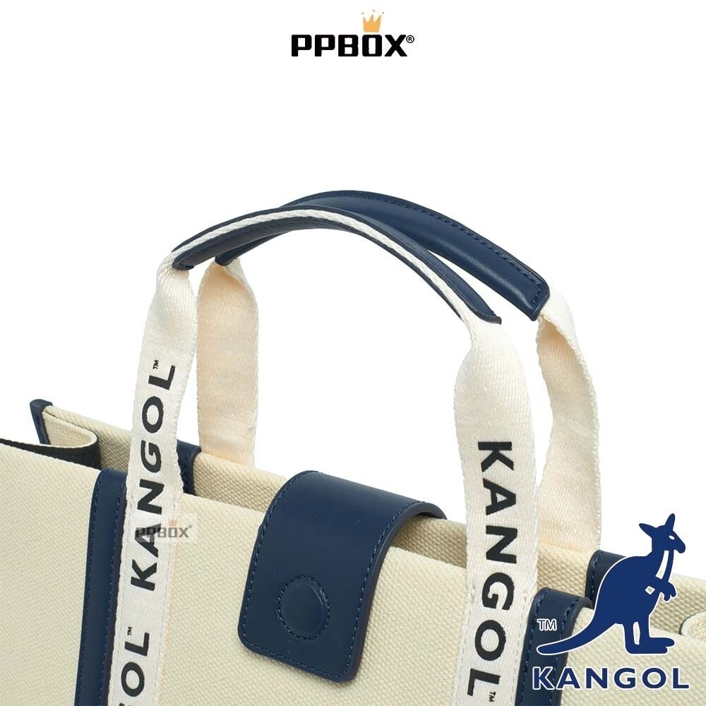 KANGOL 帆布串標大托特包 系列 附背帶 包包-細節圖4