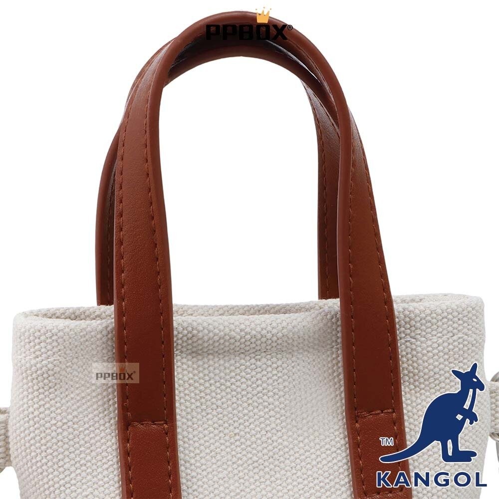 KANGOL 帆布 皮配 小方包 附背帶 包包 【65251708】-細節圖5