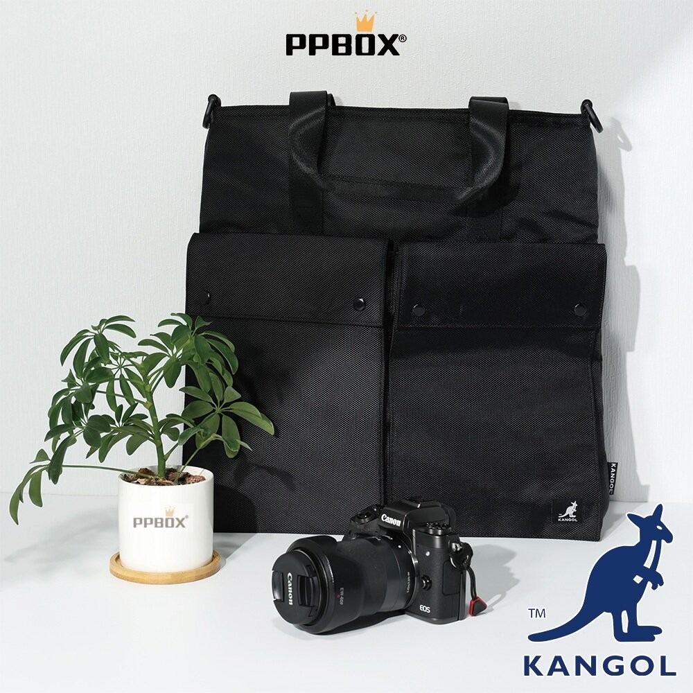 KANGOL 兩用 口袋 手提 托特包   附背帶 包包 【65258720】-細節圖10