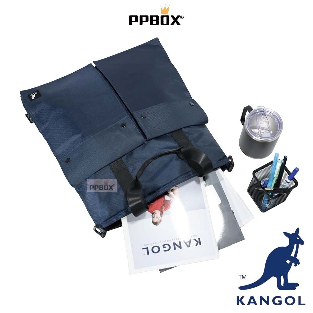 KANGOL 兩用 口袋 手提 托特包   附背帶 包包 【65258720】-細節圖11
