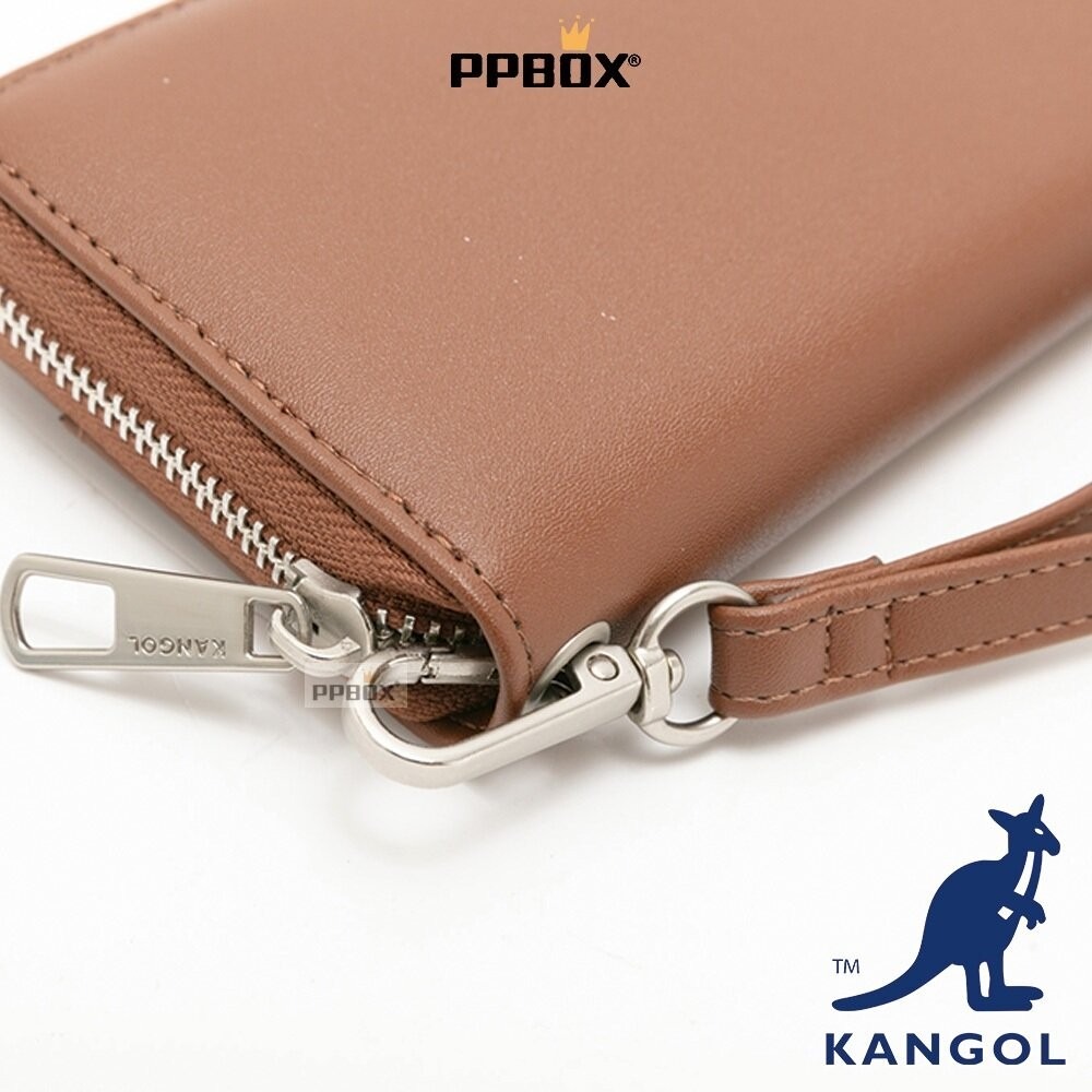 KANGOL 附掛繩 皮革長夾 包包 【65528784】-細節圖6