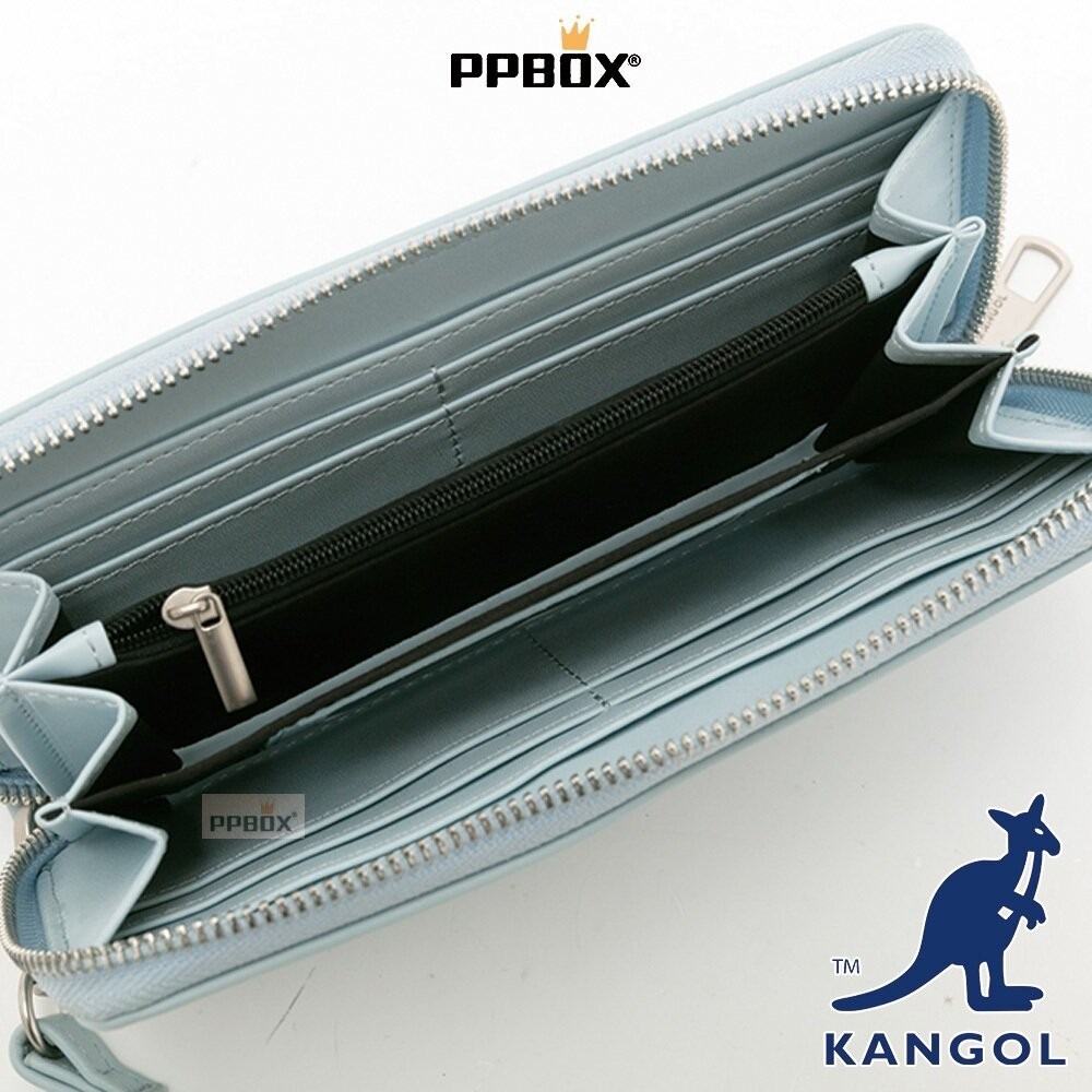 KANGOL 附掛繩 皮革長夾 包包 【65528784】-細節圖8