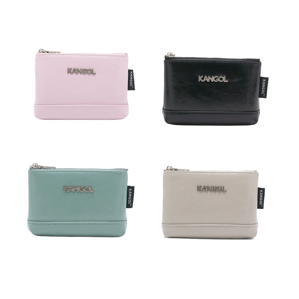KANGOL 金屬LOGO 皮革零錢包 包包 【65528782】-細節圖2