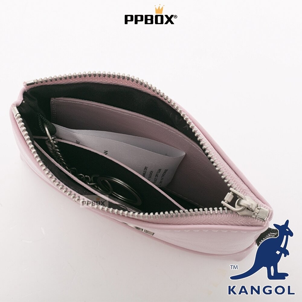 KANGOL 金屬LOGO 皮革零錢包 包包 【65528782】-細節圖4