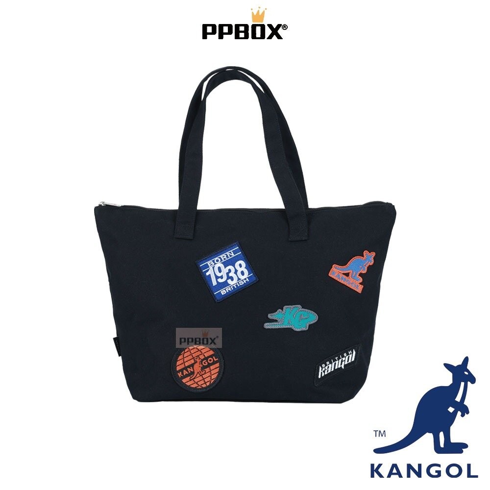 KANGOL 帆布 花樣貼繡潮玩托特包 包包 【66251715】-規格圖11
