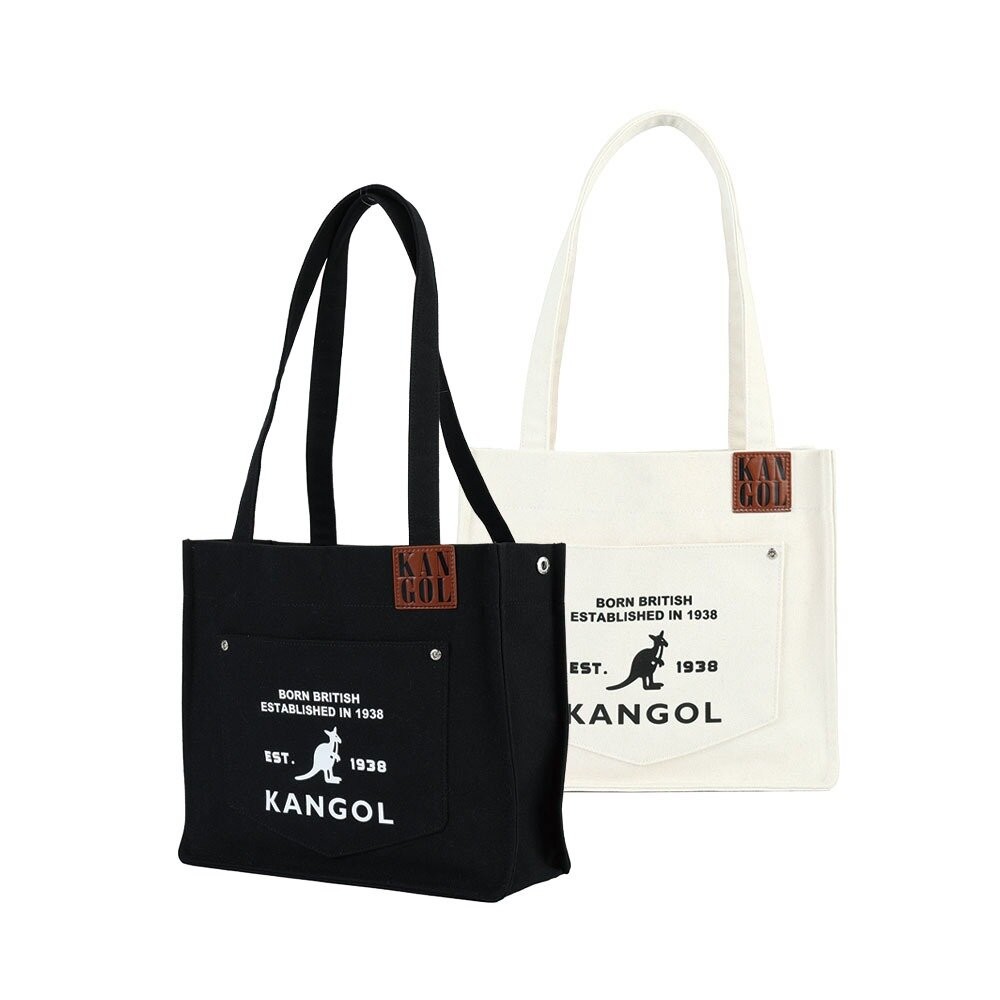 KANGOL 66251708 帆布皮標托特包 系列 包包-細節圖2