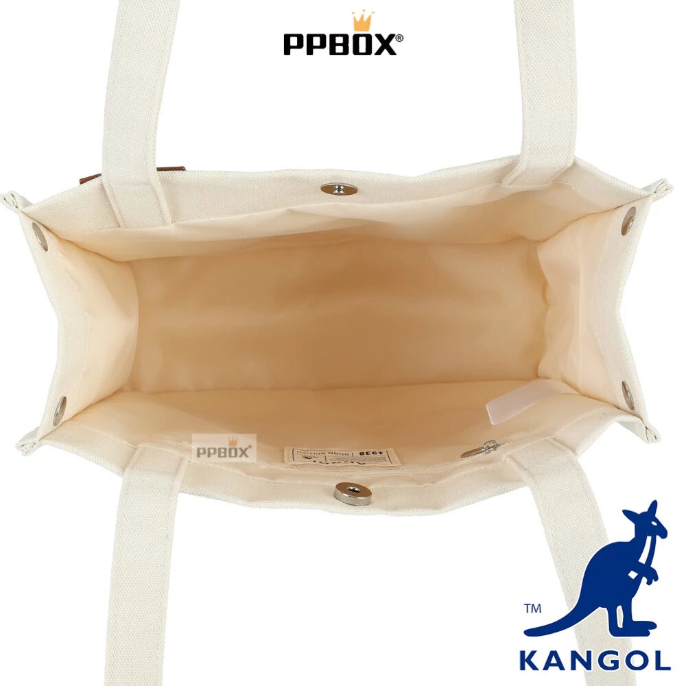 KANGOL 66251708 帆布皮標托特包 系列 包包-細節圖5