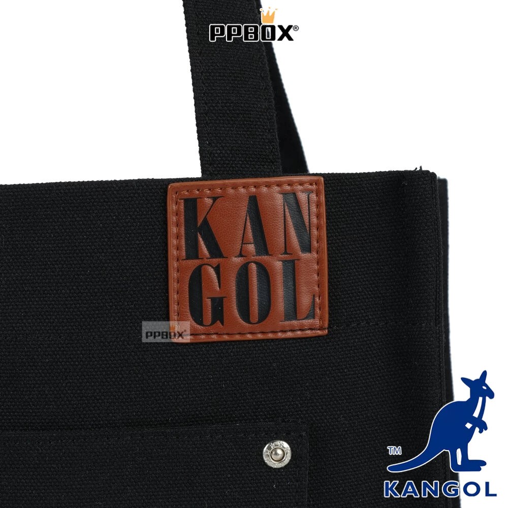KANGOL 66251708 帆布皮標托特包 系列 包包-細節圖7