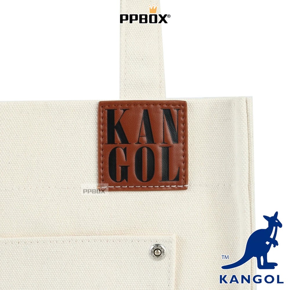 KANGOL 66251708 帆布皮標托特包 系列 包包-細節圖9