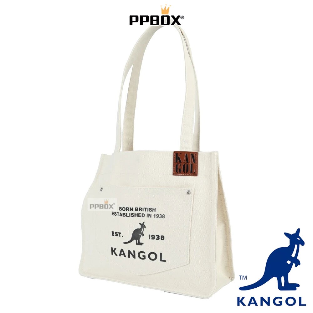 KANGOL 66251708 帆布皮標托特包 系列 包包-細節圖10