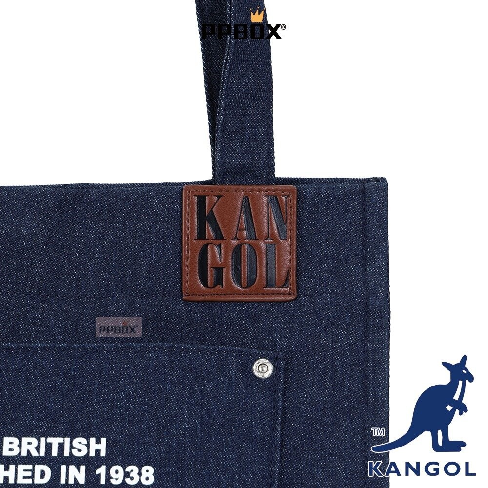KANGOL 66251708 帆布皮標托特包 系列 包包-細節圖11