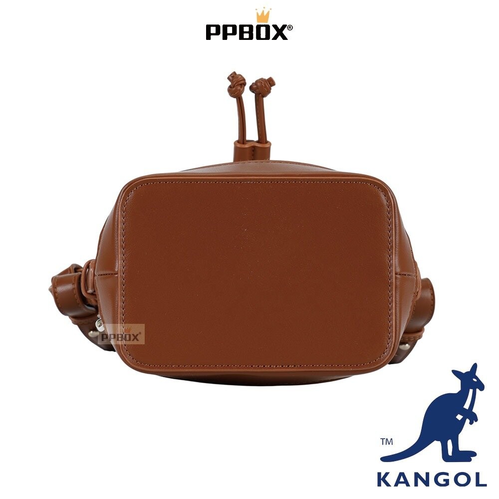 KANGOL 兩用皮配帆布水桶包 附背帶 包包 【66251711】-細節圖7
