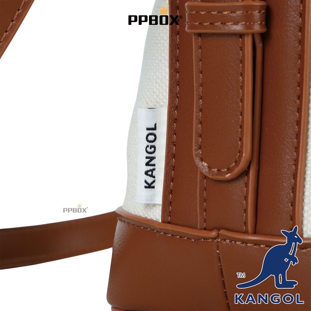 KANGOL 兩用皮配帆布水桶包 附背帶 包包 【66251711】-細節圖8