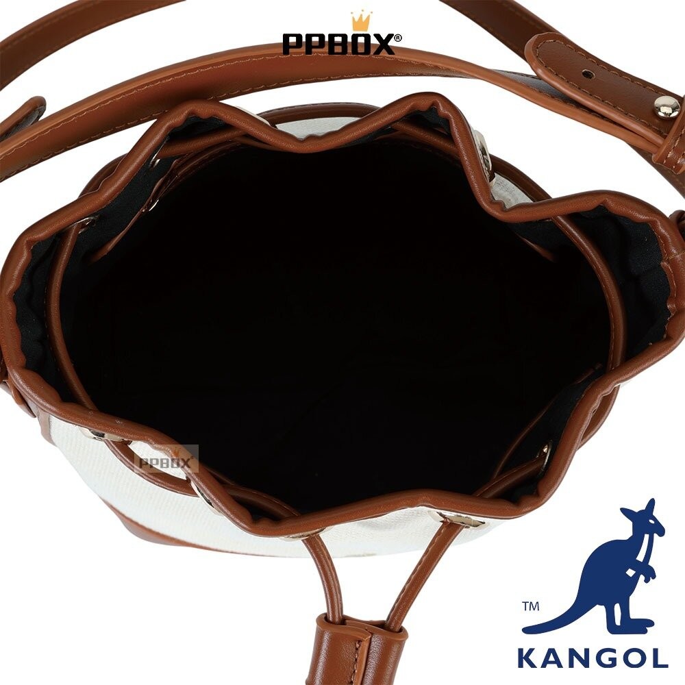 KANGOL 兩用皮配帆布水桶包 附背帶 包包 【66251711】-細節圖9