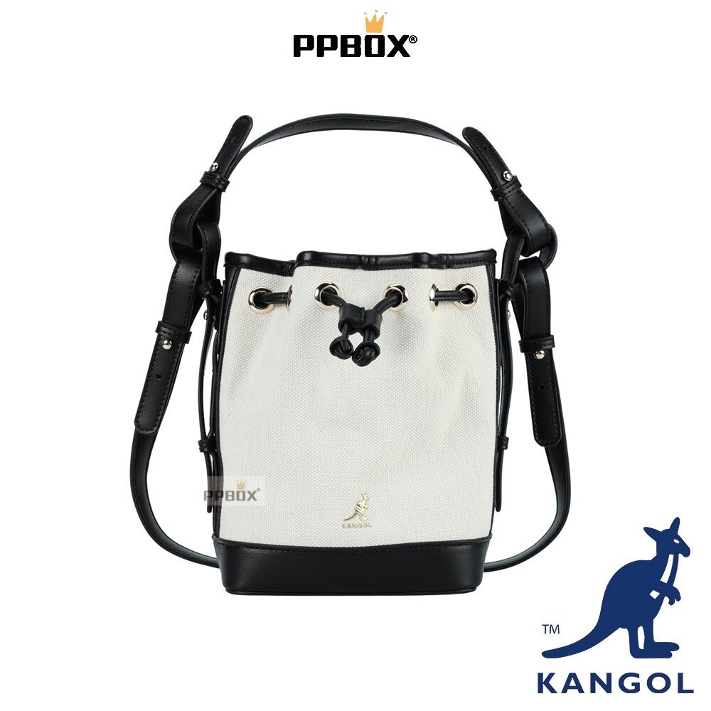 KANGOL 兩用皮配帆布水桶包 附背帶 包包 【66251711】-規格圖9