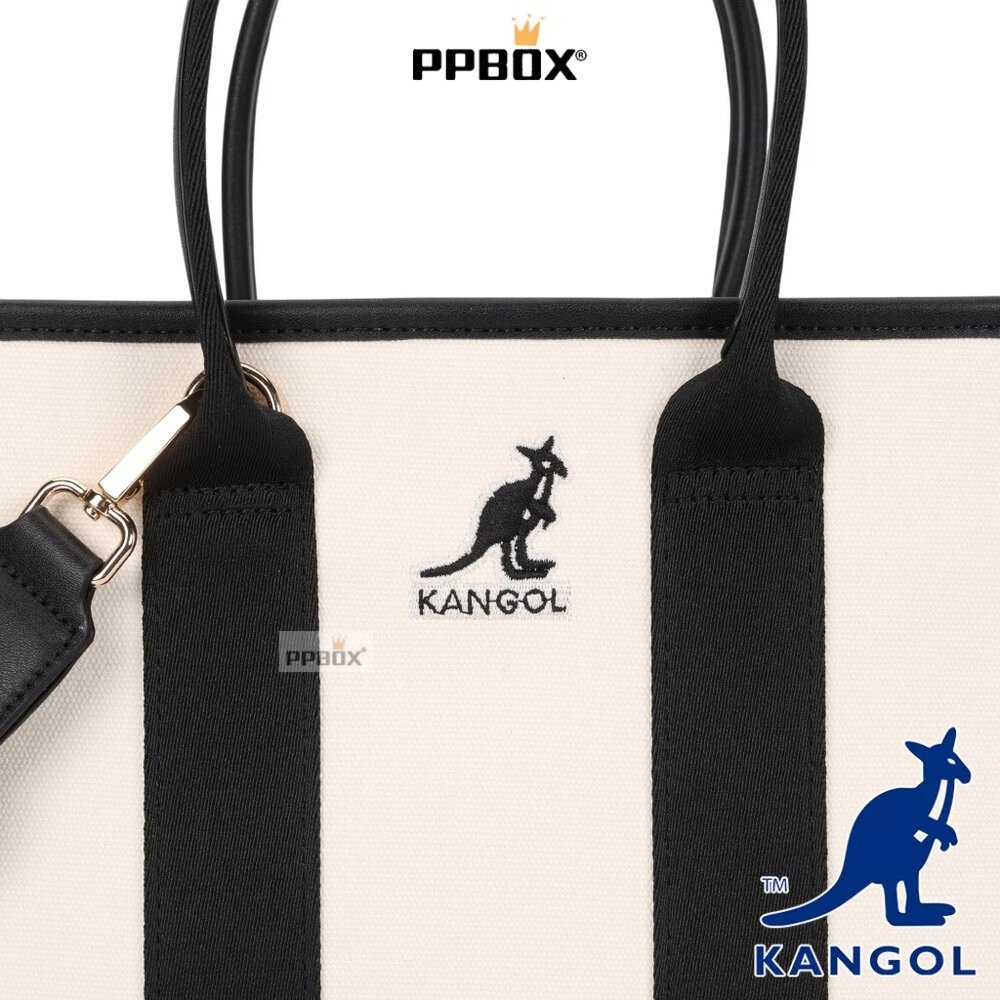 KANGOL 袋鼠 帆布托特包 附背帶 66258704 時尚 包包-細節圖3