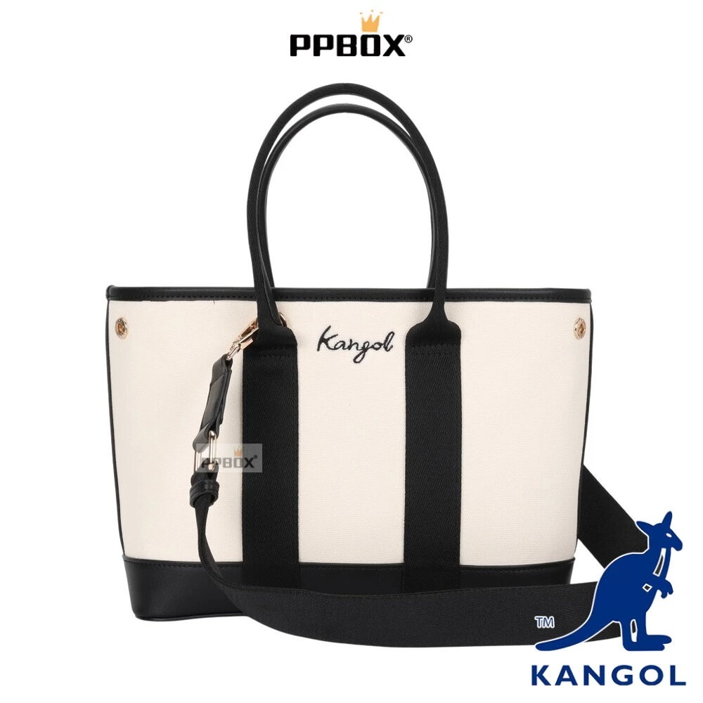 KANGOL 袋鼠 帆布托特包 附背帶 66258704 時尚 包包-細節圖4