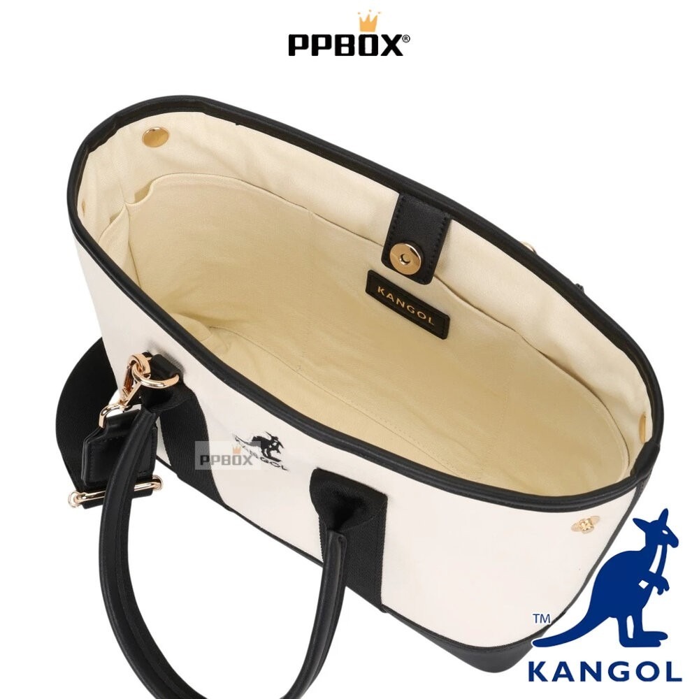 KANGOL 袋鼠 帆布托特包 附背帶 66258704 時尚 包包-細節圖8