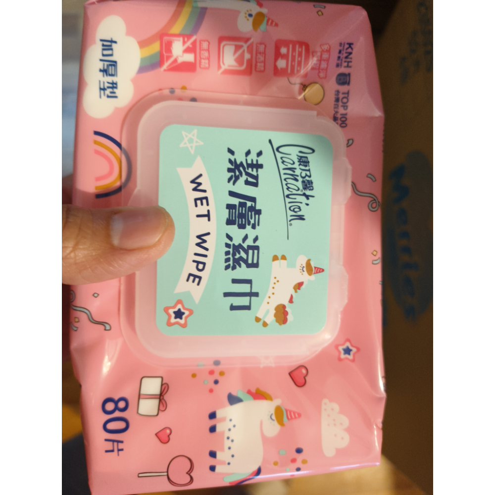 康乃馨濕紙巾 濕巾 80抽 純水濕巾-細節圖2