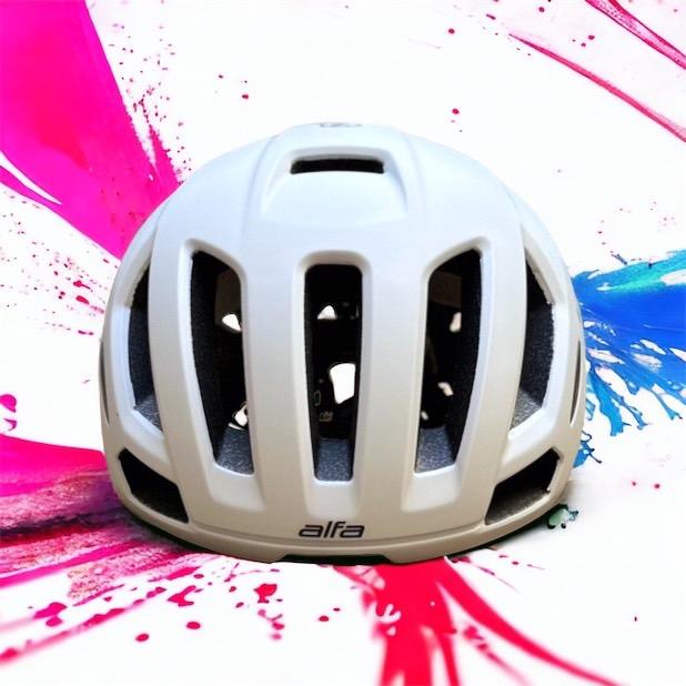 尚玲瓏百貨 VIVIMAX ALFA ✨消光淺灰/黑✨自行車安全帽 極光貼標 空氣力學安全帽-細節圖4