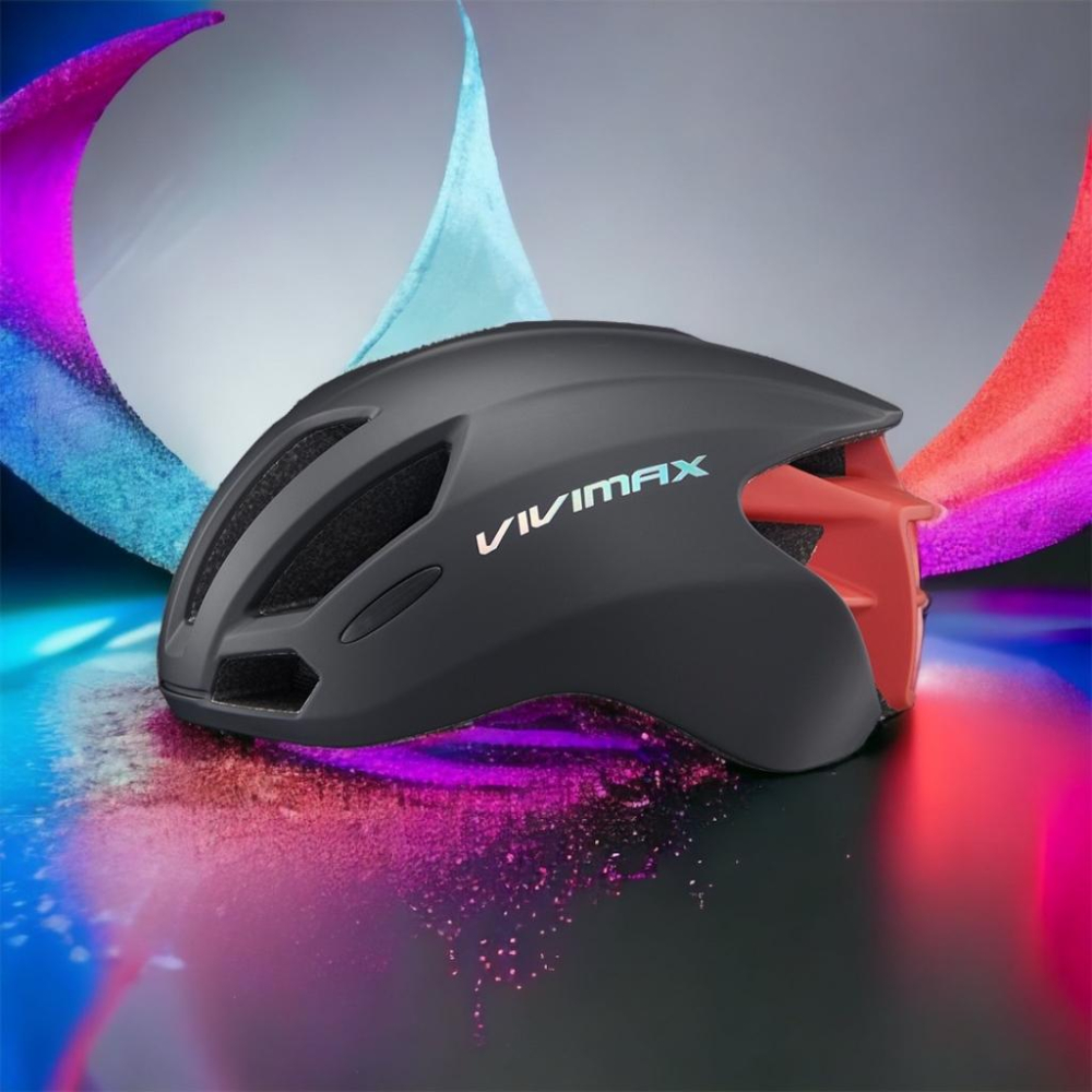 尚玲瓏百貨  VIVIMAX ALFA✨消光黑/消光紅✨ 自行車安全帽 極光貼標 空氣力學安全帽-細節圖2