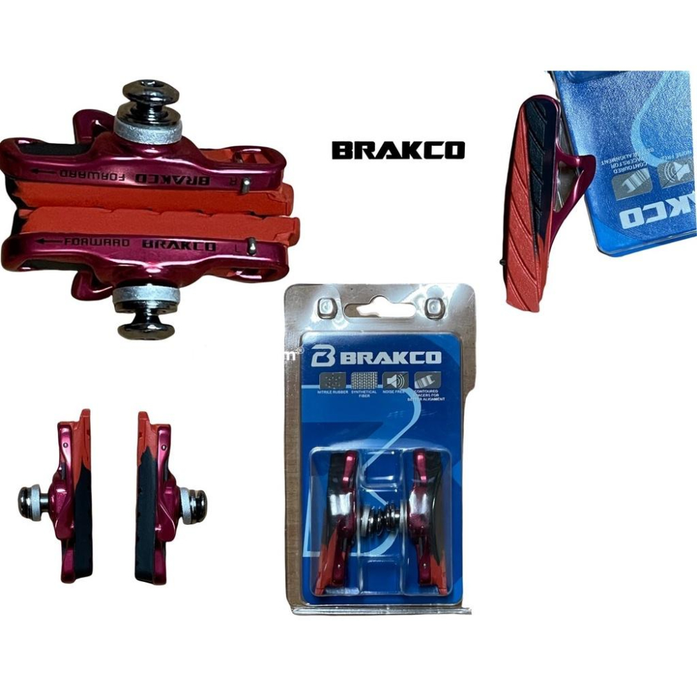 尚玲瓏百貨 BRAKCO輕量化銀色 CNC中空 471C 跑車公路車 ＂C夾＂專用煞車組 煞車片可更換 晴雨兩用-細節圖2