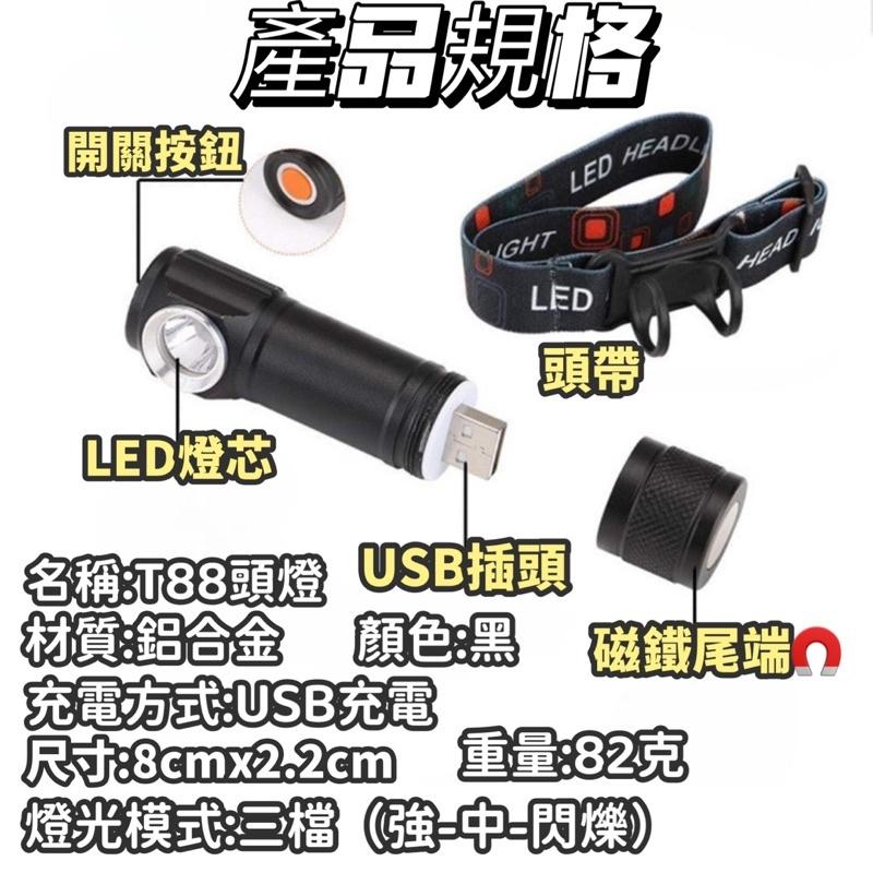 尚玲瓏百貨 超輕便! 迷你強光3W鋁合金頭燈 USB充電 磁鐵吸附 汽車維修燈 露營燈 釣魚 爬山 跑步 工作-細節圖7