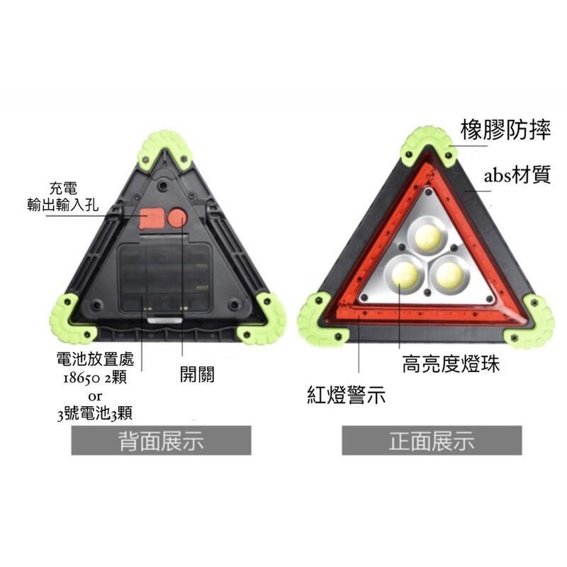 尚玲瓏百貨  現貨 COB 工作燈 超亮 強光 投光燈 充電 車載 應急 故障 汽車 三角 警示燈 三角燈-細節圖4
