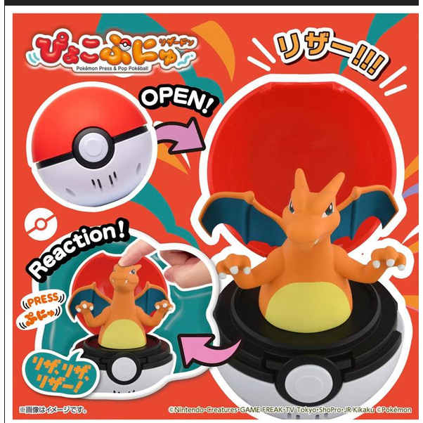 [洽興] POKEMON 精靈寶可夢 彈彈有聲精靈球 噴火龍/百變怪/伊布/耿鬼/可達鴨/皮卡丘 TakaraTomy-細節圖2