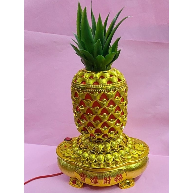 ［洽興］旺來音樂旋轉燈 春節過年 鳳梨 擺飾/音樂轉燈-細節圖2