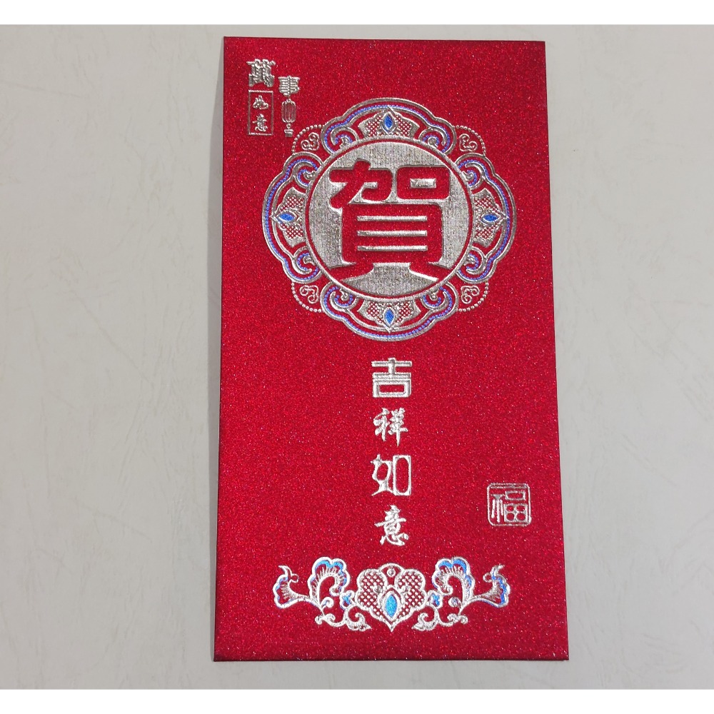 [洽興] 紅包袋 磨砂彩金 古典圖紋 （一包6個） 9×17cm-細節圖2